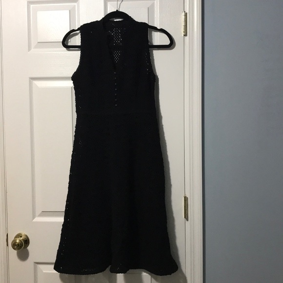 NWT Anthropologie Black Crochet Knit Dress - Picture 2 of 4